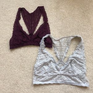2-Pack Victoria’s Secret Lace Racerback Bralettes
